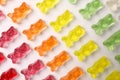 Many delicious little jelly bears on white background Royalty Free Stock Photo
