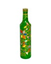 Dot painting. bottle painted with paints. very nice decor. isolate.