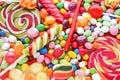 Many different candies, closeup