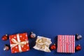 Many different christmas and new years presents in colorful wrapping Royalty Free Stock Photo