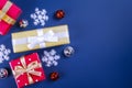 Many different christmas and new years presents in colorful wrapping Royalty Free Stock Photo