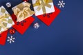 Many different christmas and new years presents in colorful wrapping Royalty Free Stock Photo