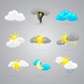 Many different color weather icons