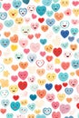 many different colored hearts are arranged in a pattern on a white background Royalty Free Stock Photo