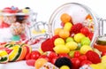 Many different colorful candies and chewing gum Royalty Free Stock Photo