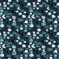 Many different exotic fish, sea ocean seamless pattern, cartoon vector illustration Royalty Free Stock Photo