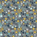 Many different exotic fish, sea ocean seamless pattern, cartoon vector illustration Royalty Free Stock Photo