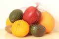 Many different fruits on a light background. Royalty Free Stock Photo