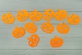 Many different halloween pumpkin paper silhouettes Royalty Free Stock Photo