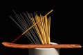 Many different incense sticks with stand ready to use Royalty Free Stock Photo