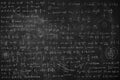 Many different physics formulas written on blackboard Royalty Free Stock Photo