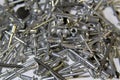 Many different rivets and screws Royalty Free Stock Photo