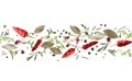 Many different spices flying on white background Royalty Free Stock Photo