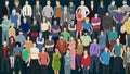 Many different standing people wearing medical masks Royalty Free Stock Photo