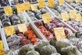 Many different traditional italian colorful spices at market in Royalty Free Stock Photo