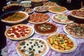 Many different types of pizza. Neural network AI generated