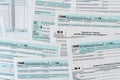 Many different usa tax form. w4 w9 and 1040 form for fill in april. Tax time