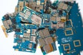 Many discarded circuit boards. Chip, circuitry Royalty Free Stock Photo