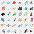 Many dollar icons set, isometric style