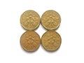 Many 1 dollar Singapore coins Royalty Free Stock Photo