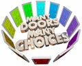 Many Doors Choices Doors Options Different Paths Royalty Free Stock Photo