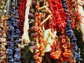 Many Dried Spice Vegetables on Strings, Athens, Greece