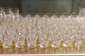 many drinking glasses on table Royalty Free Stock Photo