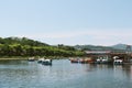 Duck boat on Gongjicheon riverside park in Chuncheon, Korea