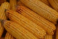 Yellow corn ear, close up macro surface top view background Royalty Free Stock Photo