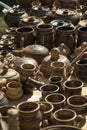 Many earthenware jugs for wine and food