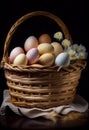 Many eggs are in the basket. AI Generated