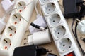 Many electrical plugs network congestion. The concept of electrical dependence