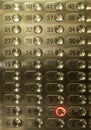 Many elevator floor buttons