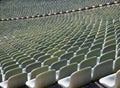 empty green seats in the stands of the empty stadium with no peo Royalty Free Stock Photo