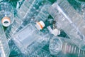 Many empty plastic bottles in trash for recycling Royalty Free Stock Photo