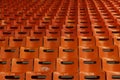 Empty brown chairs on stadium, 80s style, pattern Royalty Free Stock Photo