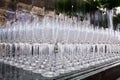 Many empty wine glasses Royalty Free Stock Photo