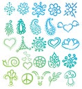 Many ethnic symbols and ornates vector