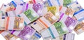 Many Euro banknotes as group Royalty Free Stock Photo