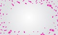 Many Falling Pink Tiny Confetti Isolated On White Background. Vector Royalty Free Stock Photo