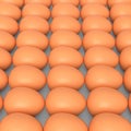 Many farm raw organic brown chicken eggs background from local market