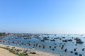 Many fishing boats in Mui Ne harbor , Vietnam Royalty Free Stock Photo