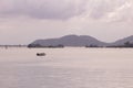 Many fishing boats on the ocean. Royalty Free Stock Photo