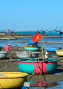 Many fishing boats at pier in Vinh Hy, Vietnam Royalty Free Stock Photo