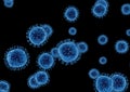 Many flu Viruses, infected organism