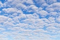 Many fluffy beautiful white clouds against blue sky Royalty Free Stock Photo