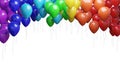 Many flying colorful balloons isolated on white background. 3D rendered illustration Royalty Free Stock Photo