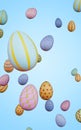 Many flying Easter eggs