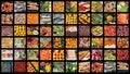 Many food photos collage Royalty Free Stock Photo