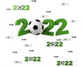 Many Football 2022 Designs with many Balls on White
